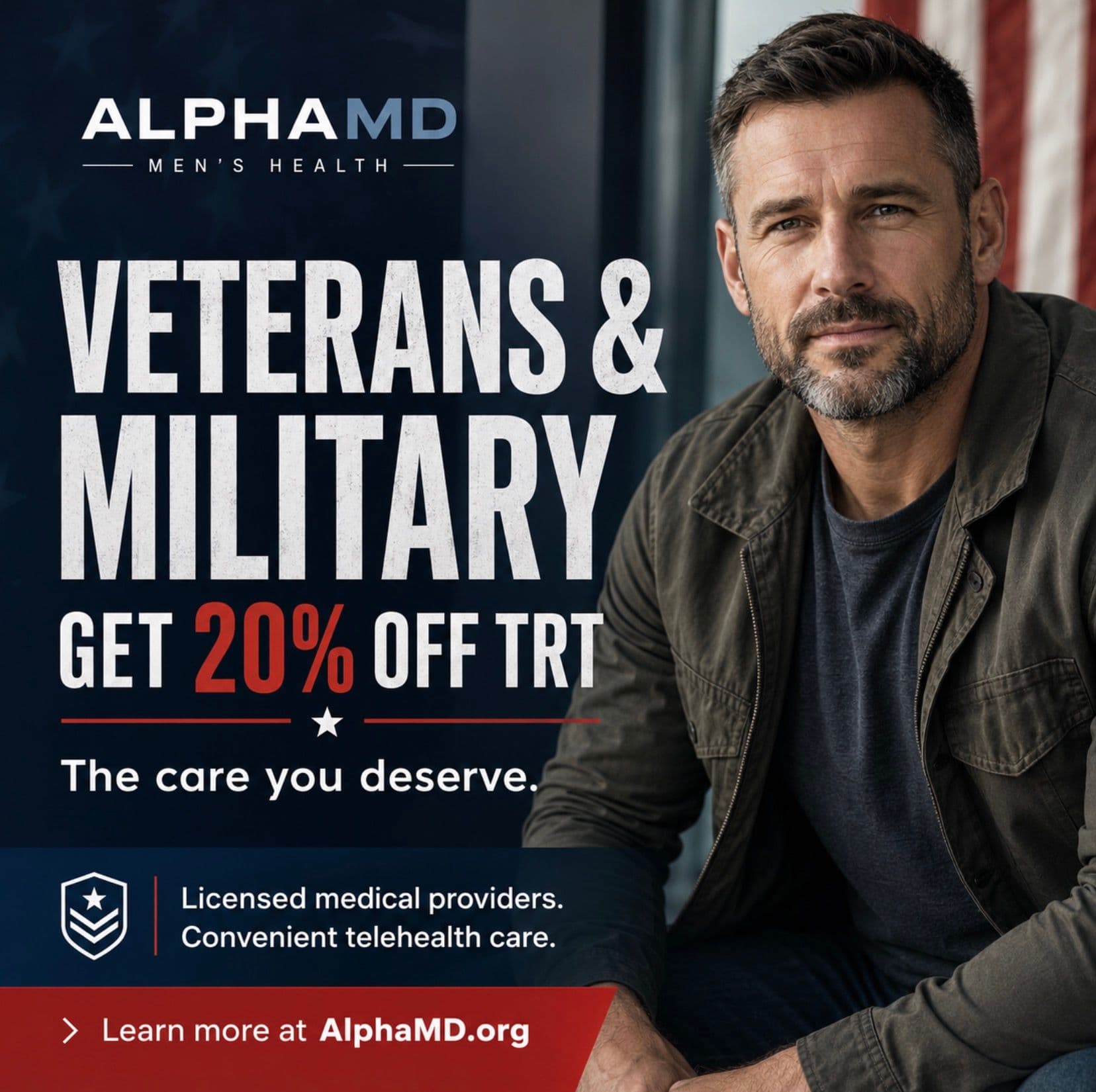 Veterans & Military: Get 20% Off TRT and the Care You Deserve