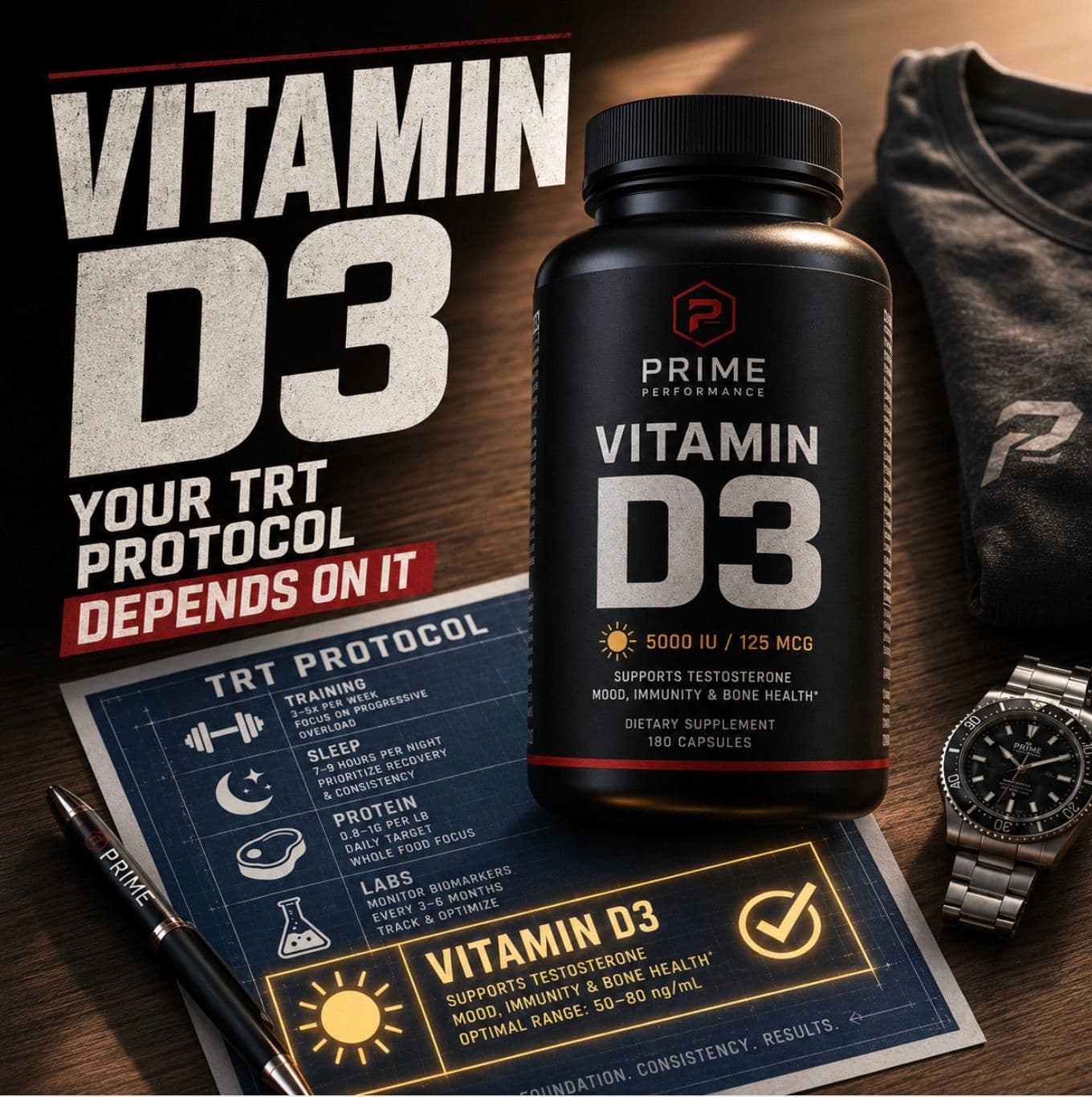 Vitamin D Isn't a Nice-to-Have on TRT - It's a Steroid Prohormone Your Protocol Depends On