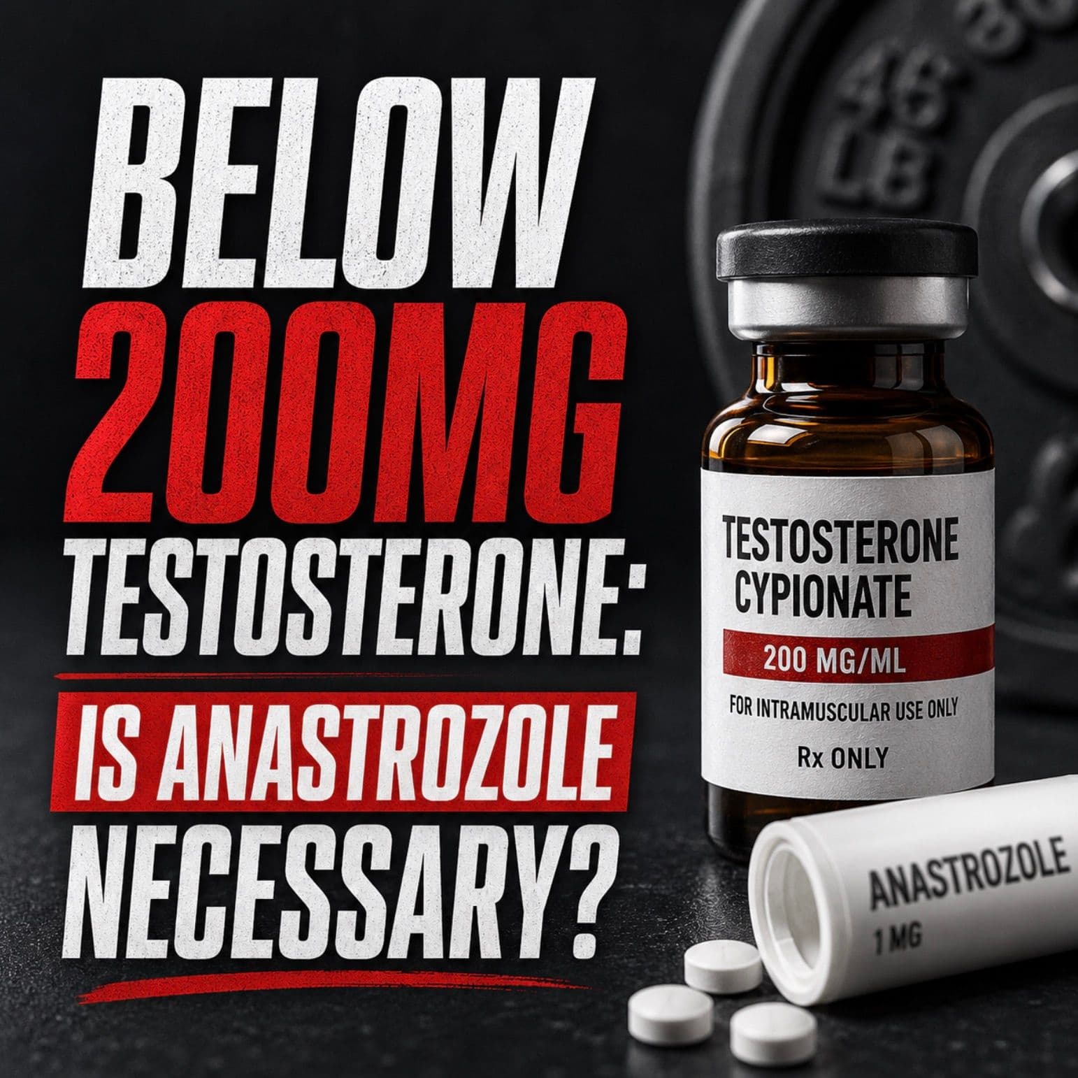 Below 200mg Testosterone: Is Anastrozole (AIs) Necessary?