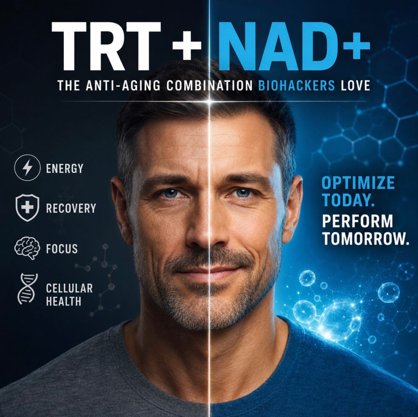TRT + NAD+: The Anti-Aging Combination Biohackers Love - But What Does It Actually Do?
