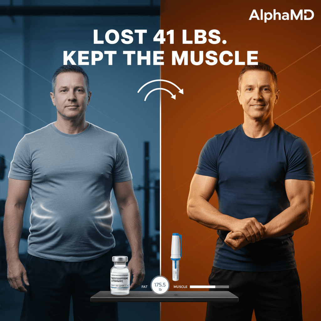Lost 41 Pounds on Retatrutide While Building Muscle—How This Changes TRT Body Recomp